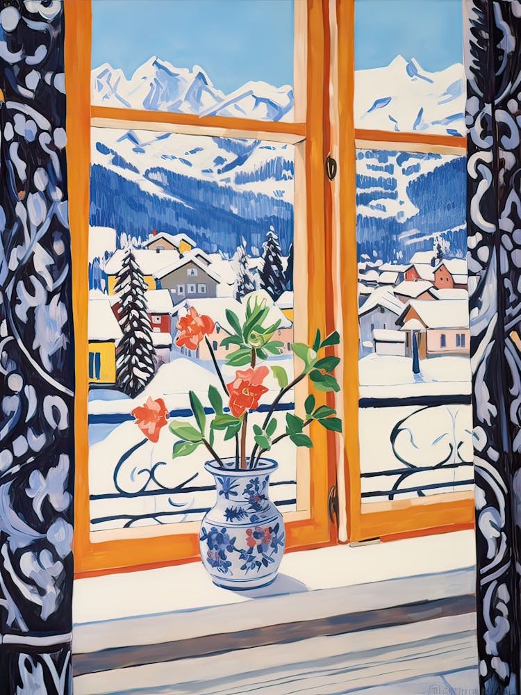 The Windowsill Of Interlaken   Switzerland Snow Inspired By Matisse 4