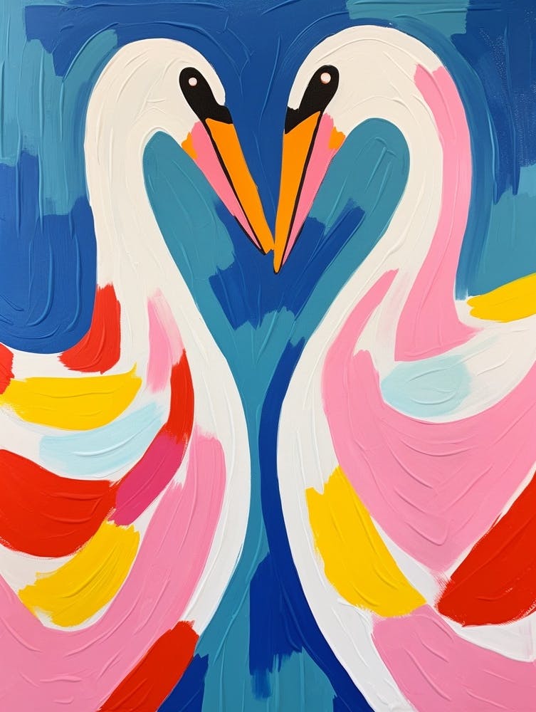 Colourful Kids Animal Art Swan 2