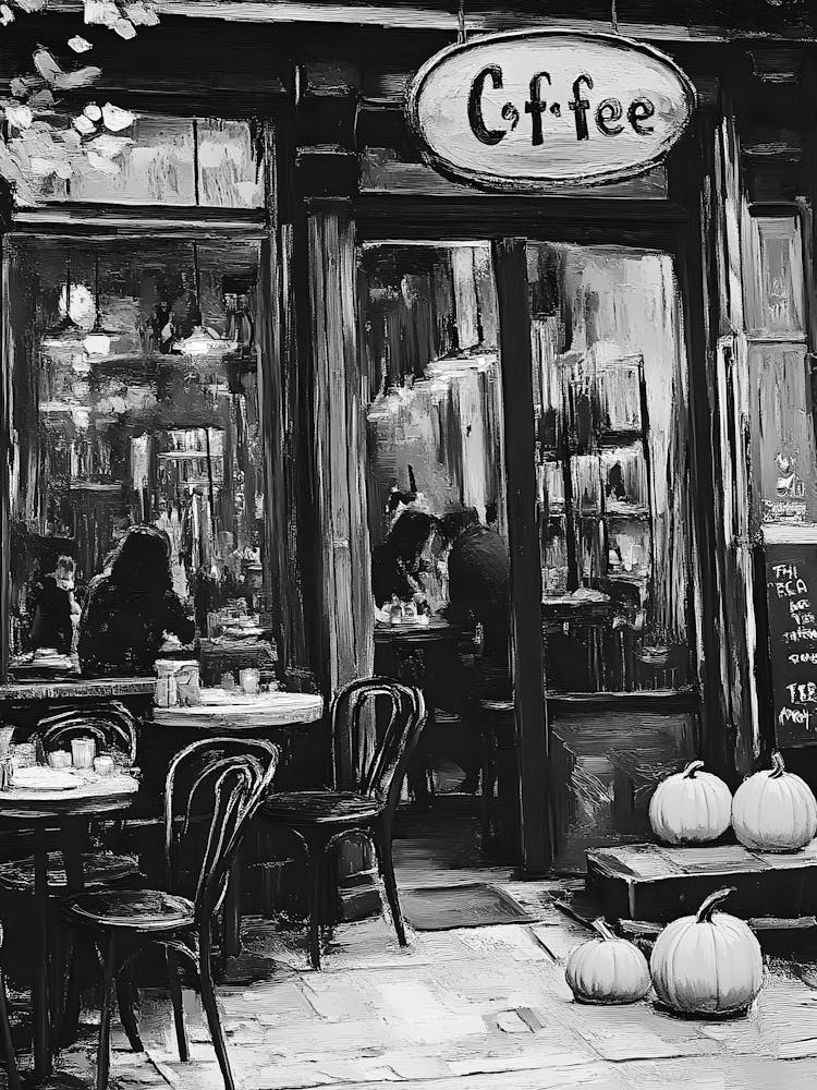 Black And White Coffee Shop
