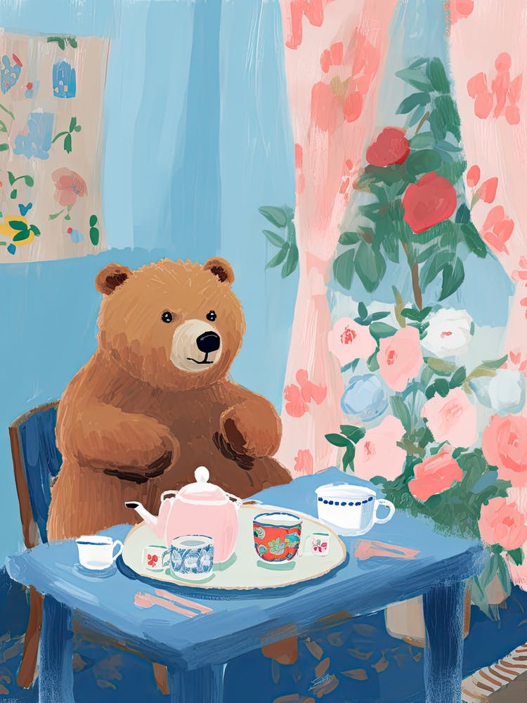 Animals Having Tea   Teddy Bear 1