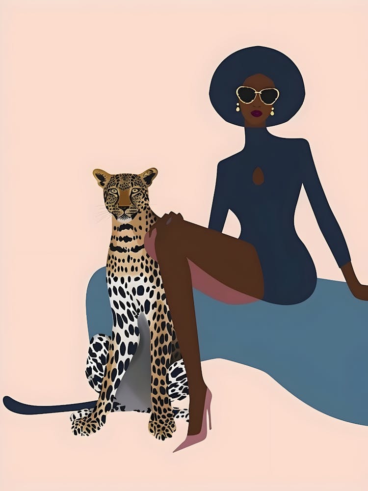 Leopard And Woman
