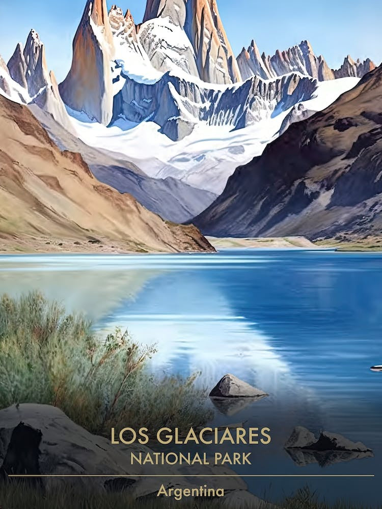 Los Glaciares National Park Argentina Patagonia Watercolour 3