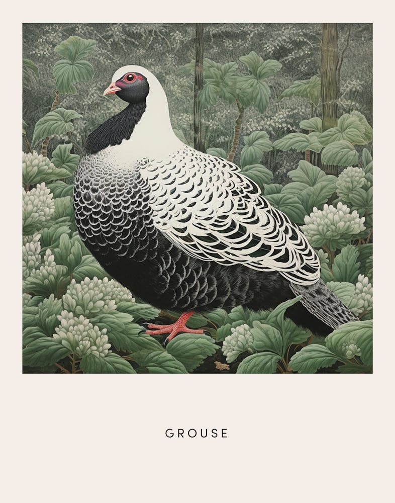 Ohara Koson Inspired Bird Painting Grouse 3 Poster