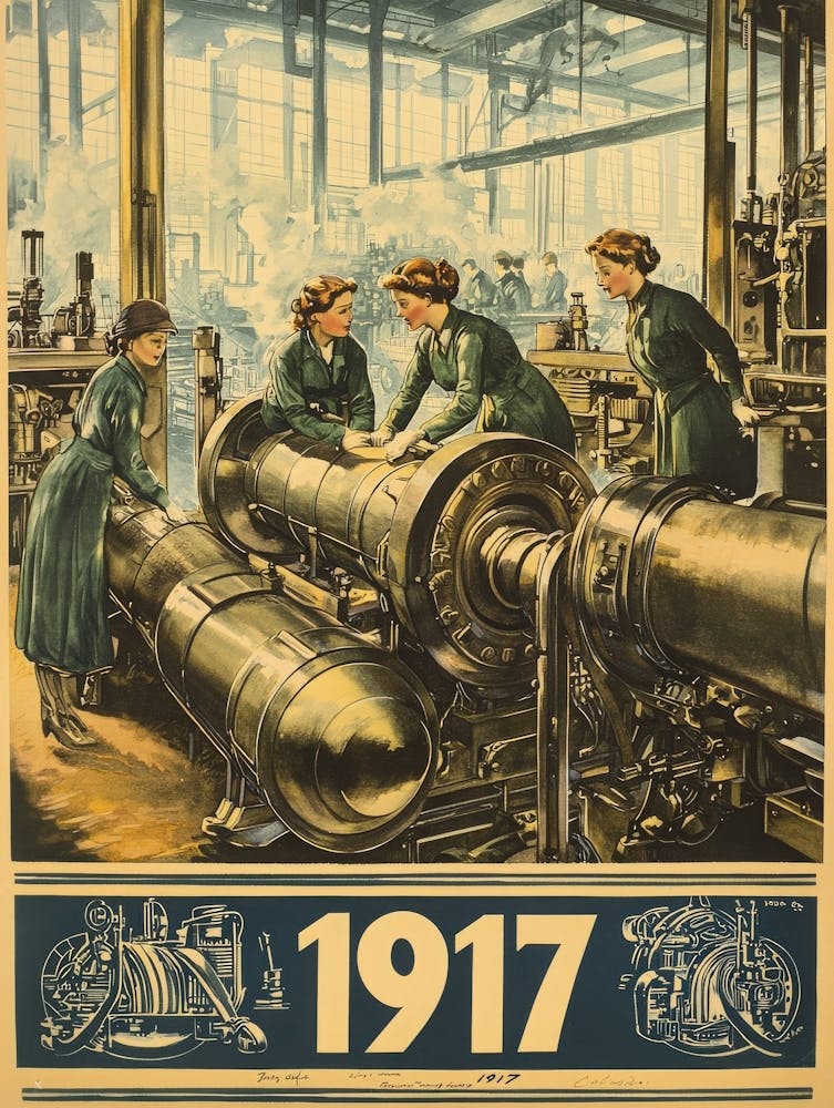 Aihrgdesign A Vintage Industrial Poster Showing Women Working 3278a26b A894 4283 A3b2 5ba2cefc99ac 1