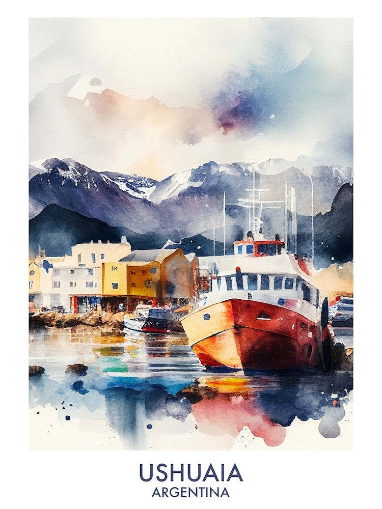 Ushuaia Argentina Watercolour
