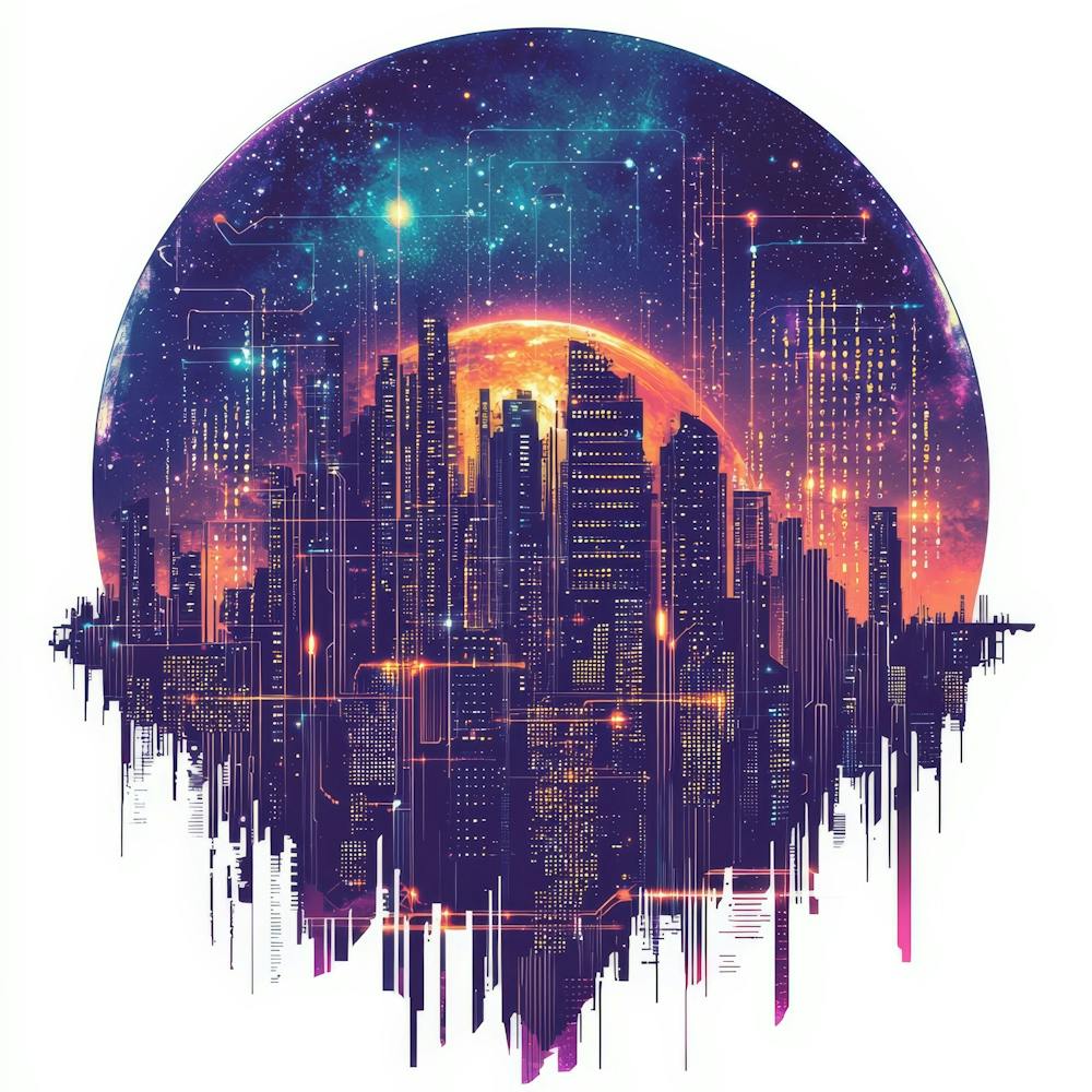 Cityscape.Generated AI. Wall 5