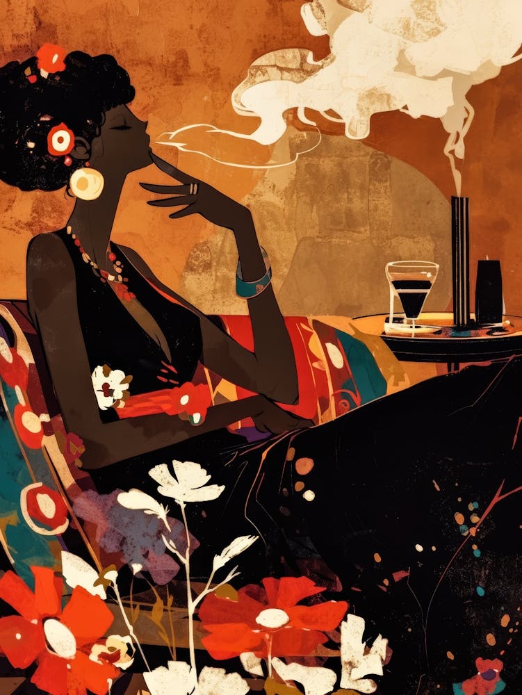 Woman Smoking A Cigarette
