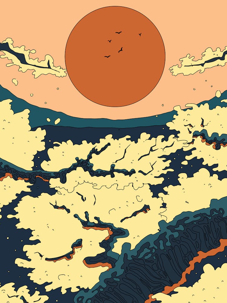 Sunset Over The Forest