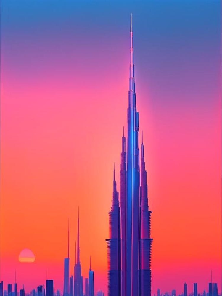 Burj Khalifa Sunset Dreamy Landscape 2