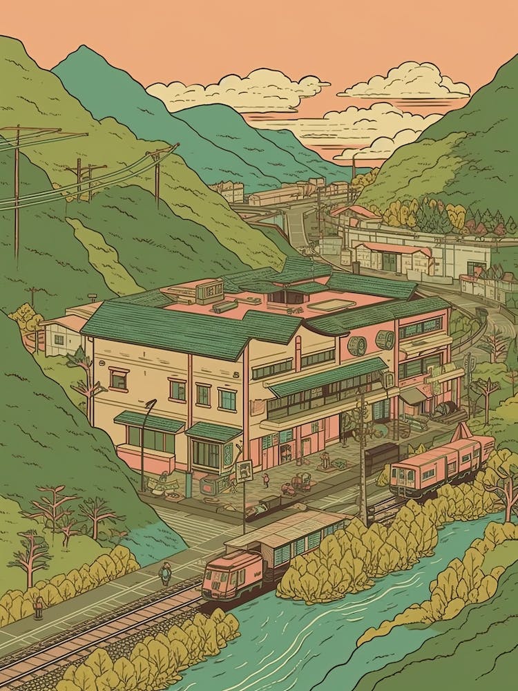 Yokohama Japan Travel Illustration 4