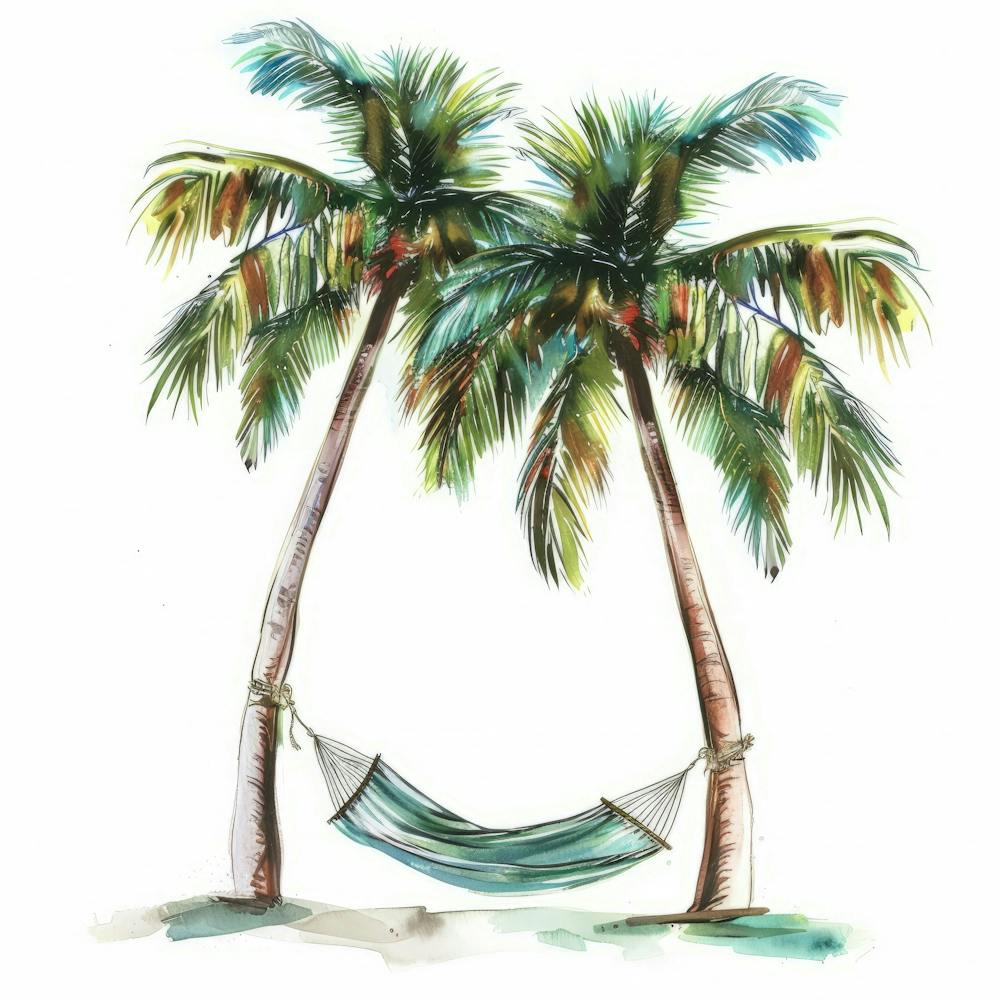 Two Palm Trees And Hammock