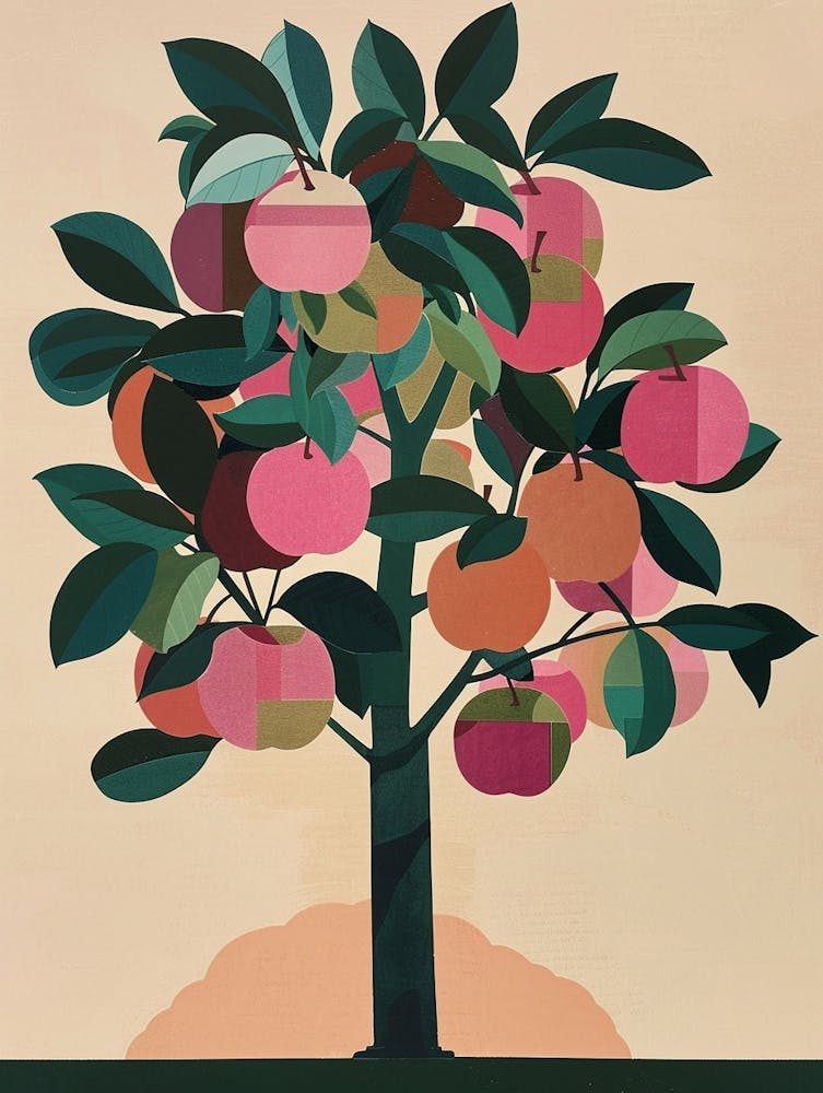 Apple Tree Colourful Illustration 2 1