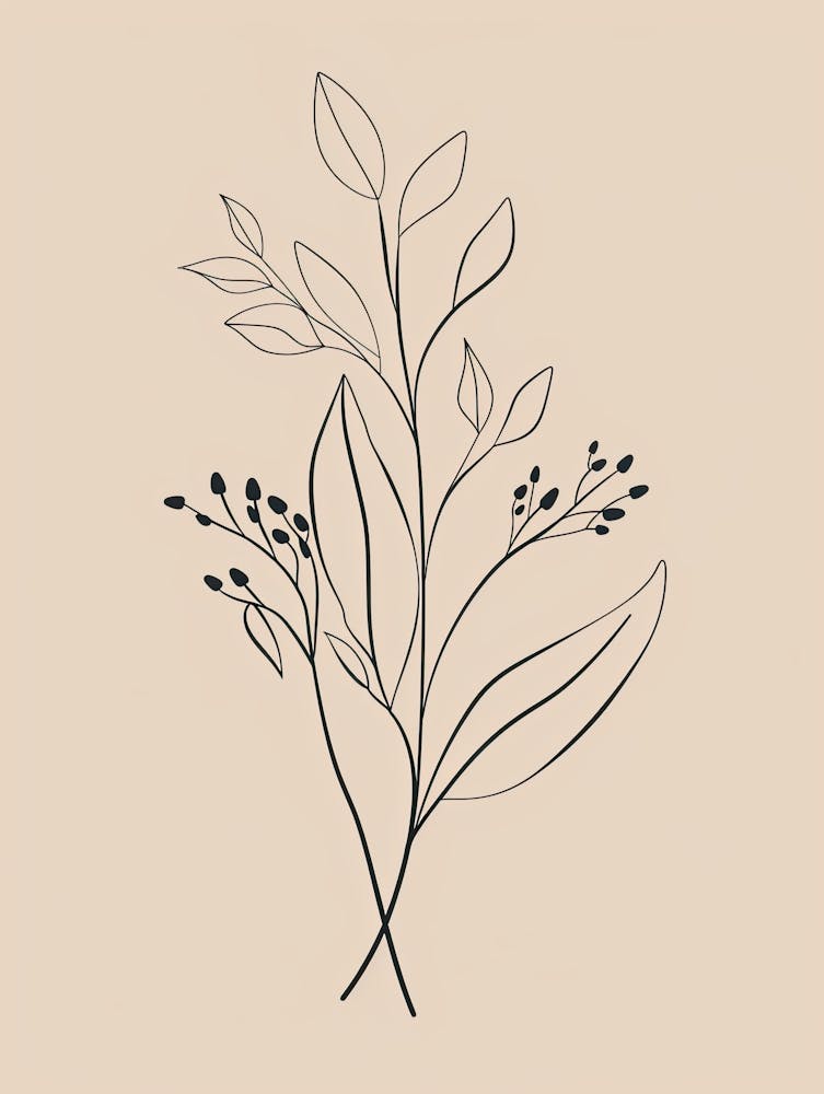 Venice Botanical Garden Boho Line Art