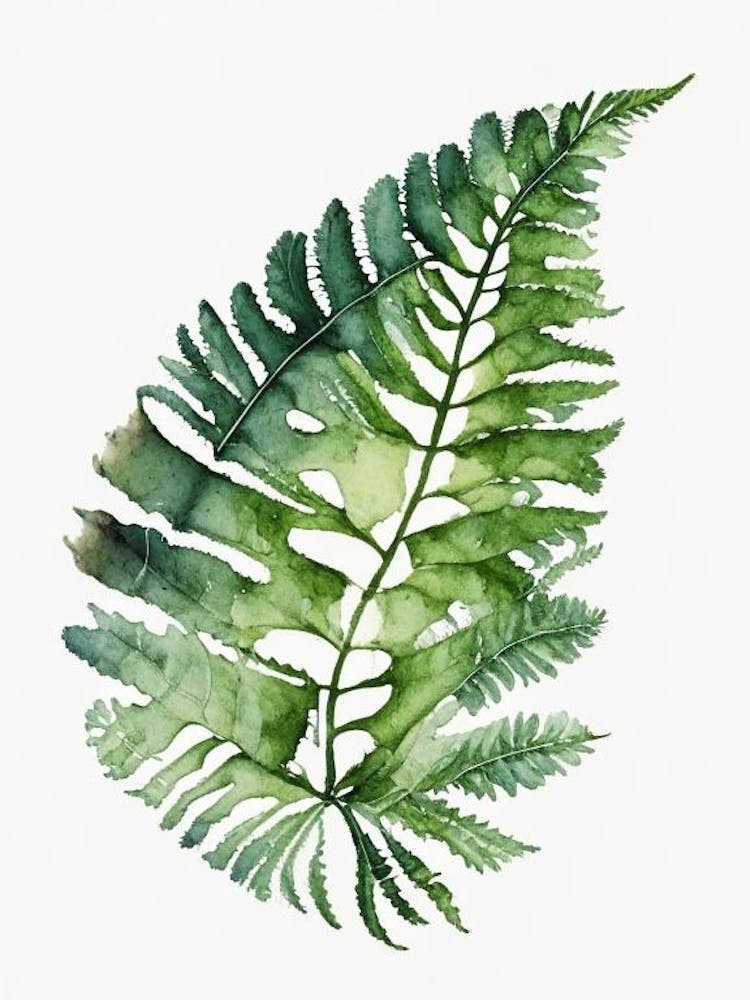 Ruffled Fern Watercolour