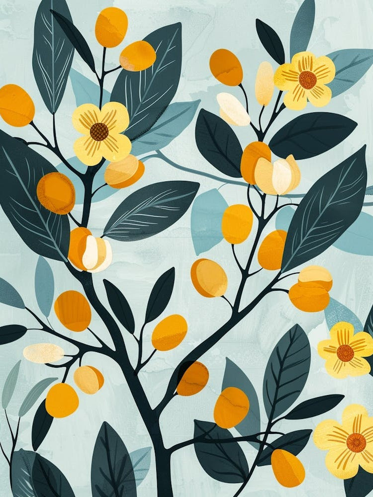 Walnut Tree Flat Illustration 4