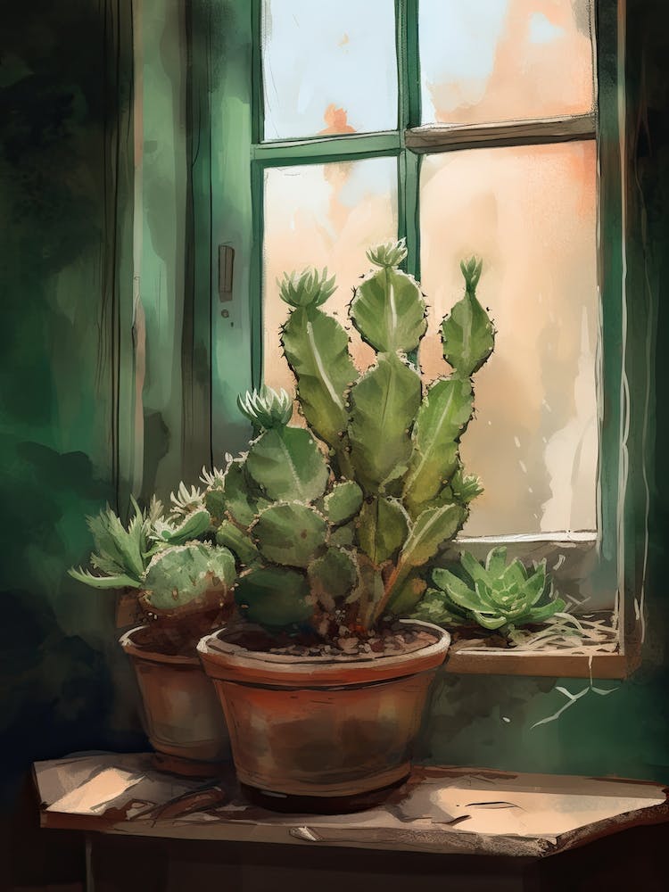 Peyote Cactus Window 3