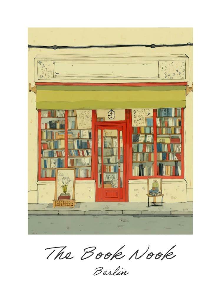 Berlin The Book Nook Pastel Colours 2 Poster