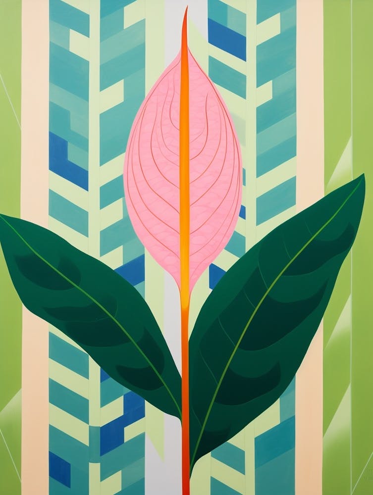 Heliconia 4 Hilma Af Klint Inspired Pastel Flower Painting