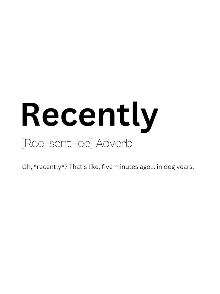 Définition de Récemment Signification 1