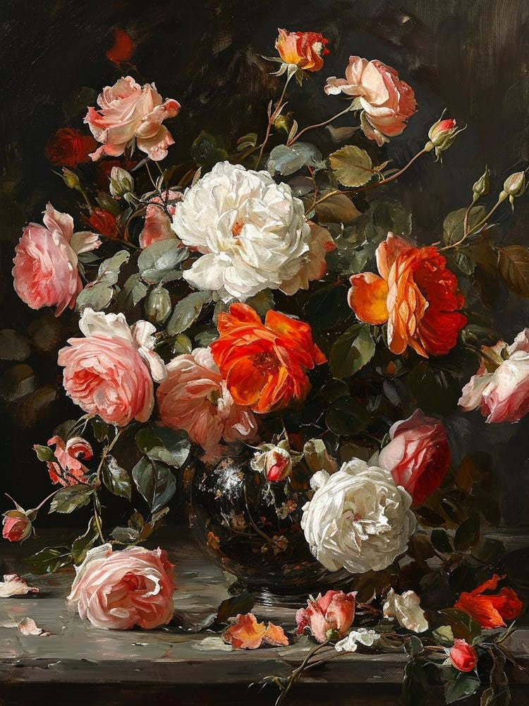 Baroque Floral Still Life Rose 2