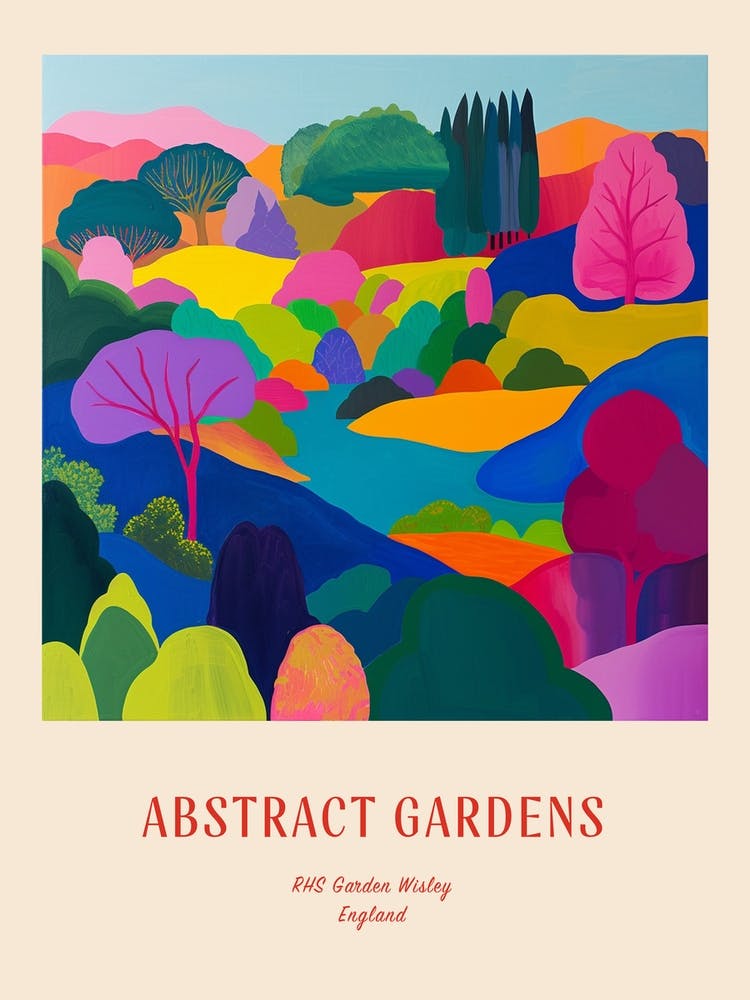 Colourful Gardens Rhs Garden Wisley United Kingdom 2 Red Poster