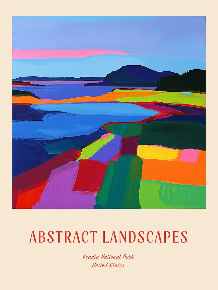 Colourful Abstract Acadia National Park Usa 4 Poster