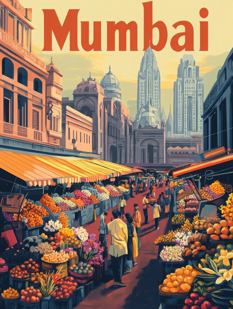 Aihrgdesign A 1970s Inspired Travel Poster For Mumbai