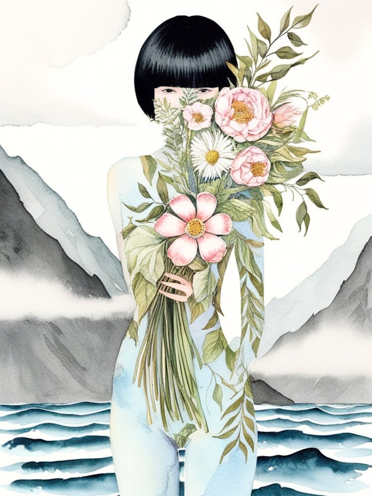 Girl With Flowers 8