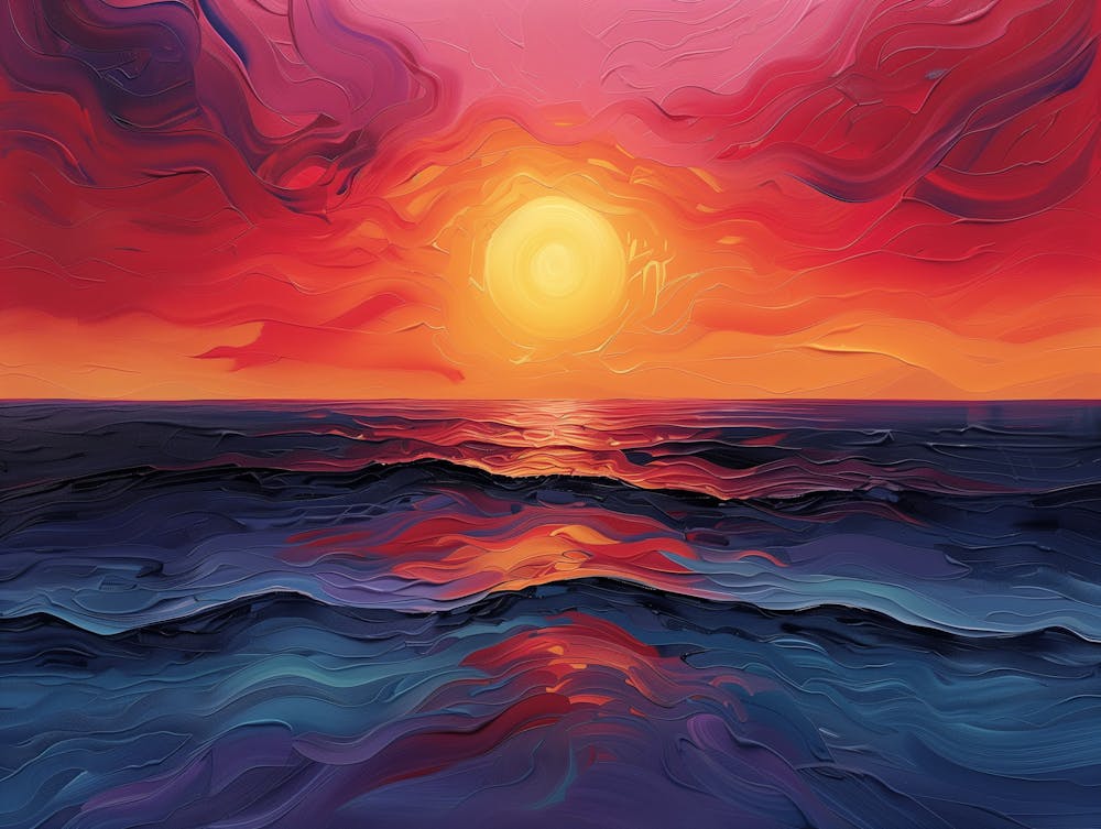 Sunset Over The Ocean 1