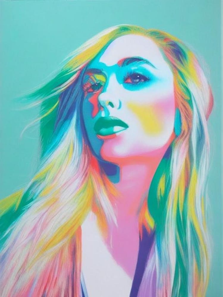 Avril Lavigne Colourful Illustration