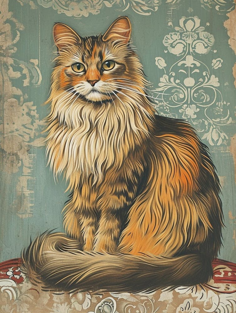 Laperm Cat Relief Illustration 3