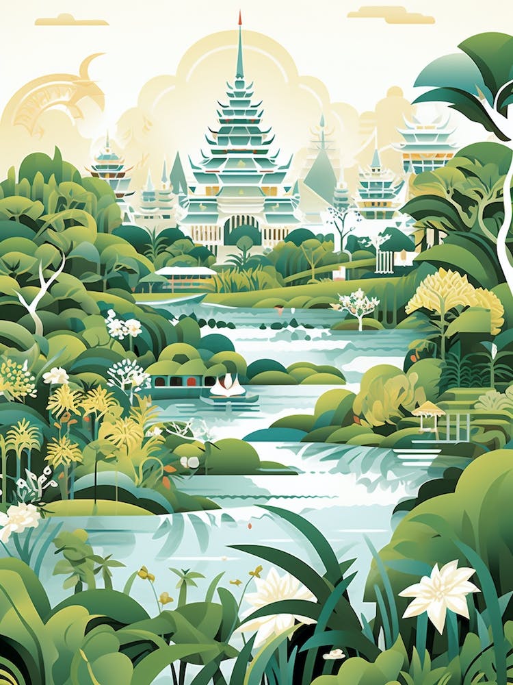 Suan Nong Nooch Thailand Modern Illustration 4