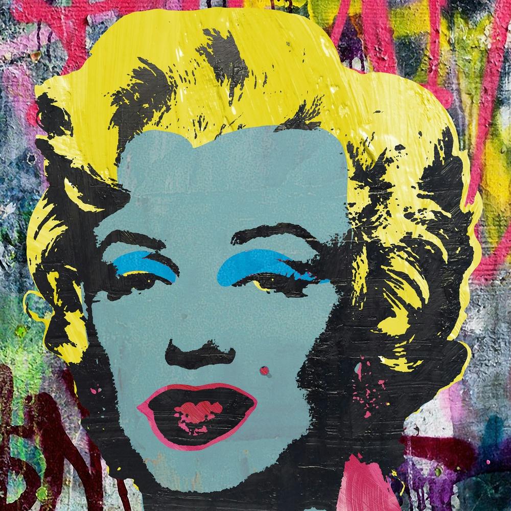 Reimagined Marilyn Monroe Graffiti Square