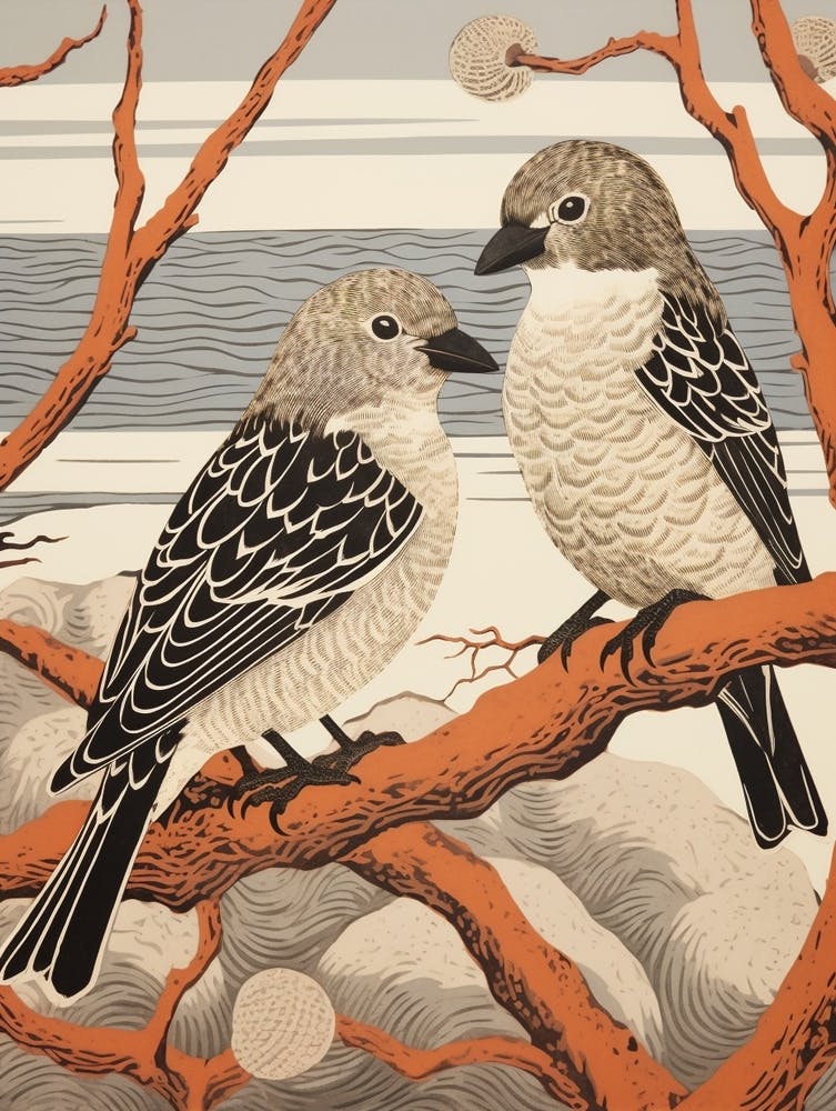 Art Nouveau Birds Poster Grey Plover 4