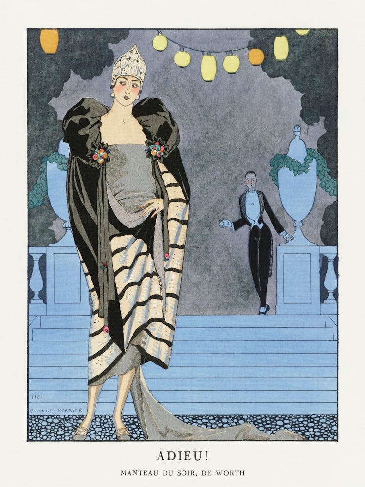 Adieu! Manteau Du Soir, De Worth From Gazette Du Bon Ton, George Barbier
