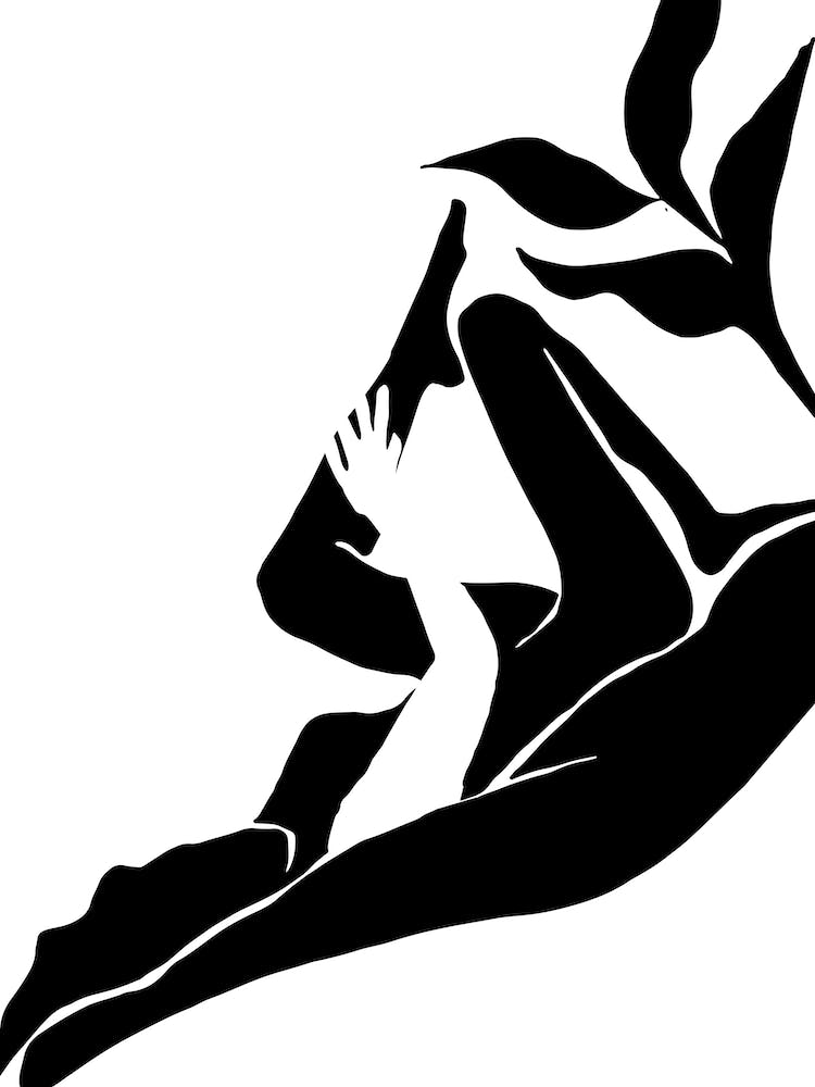 Matisse Lying Plant Cutout Bw