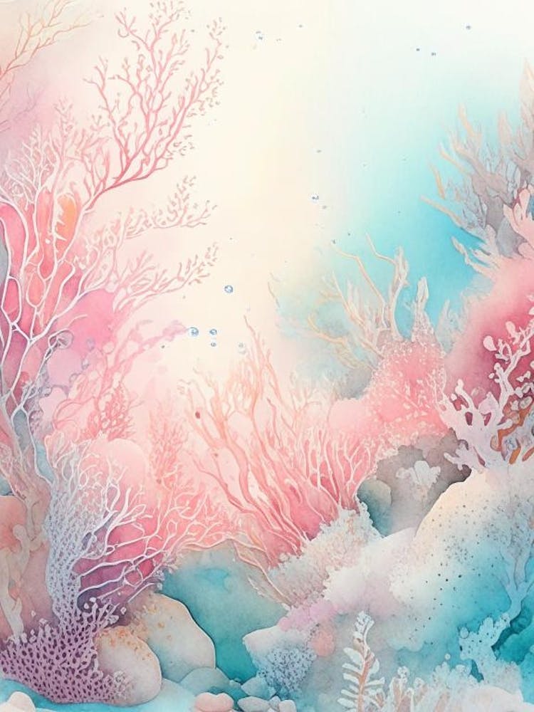 Coral Reef Waterscape Gouache 1