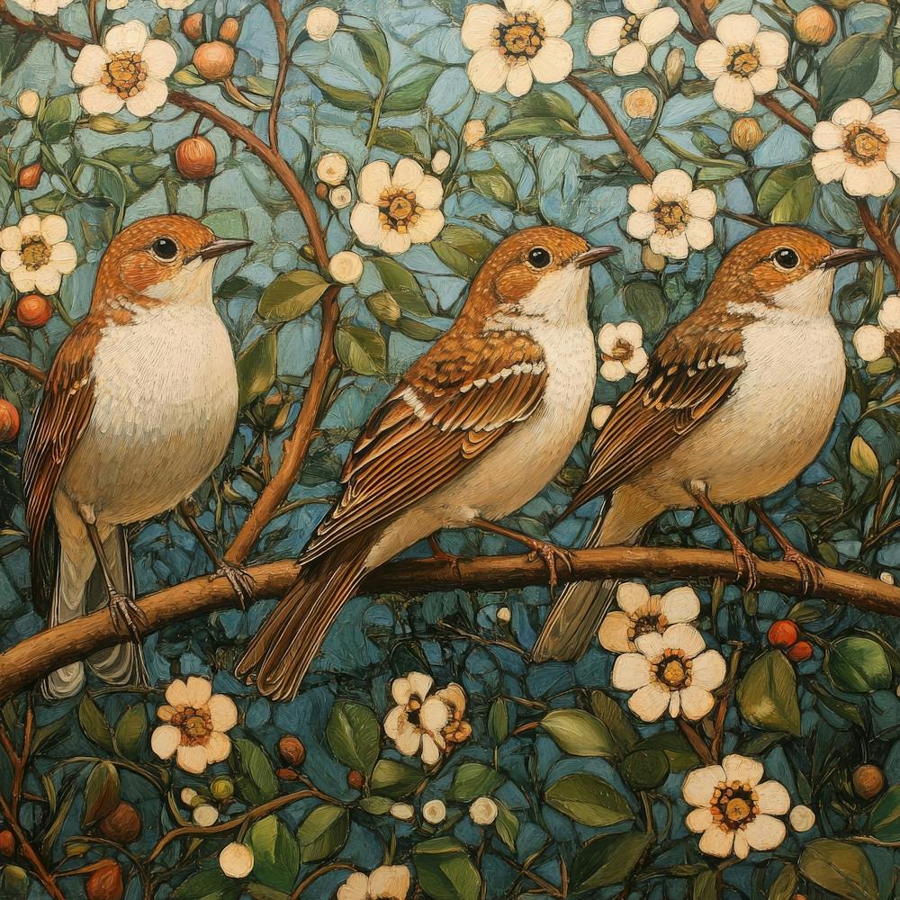 Three Sparrows Art