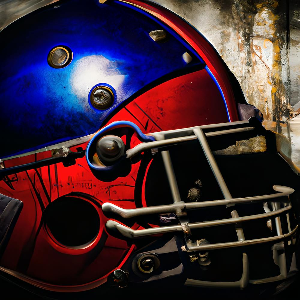 Football Helmet Red Navy
