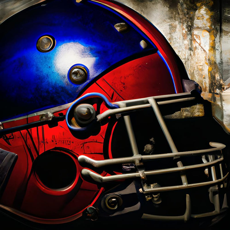 Football Helmet Red Navy