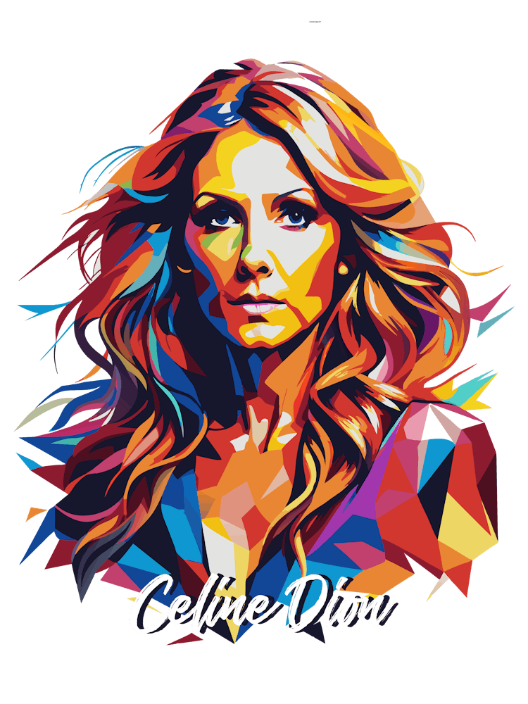 Celine Dion 01 Porträt Musik WPAP Pop-Art