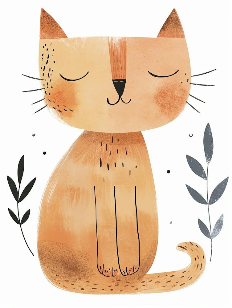 Cornish Rex Cat Clipart Illustration 3