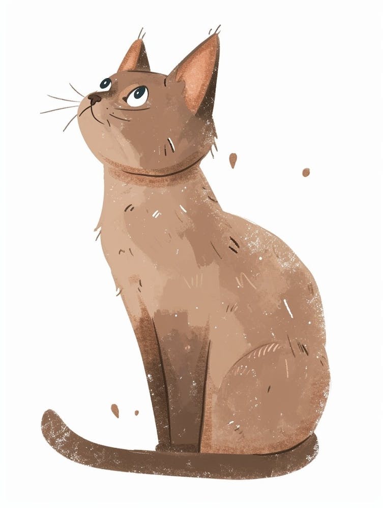 Selkirk Rex Cat Clipart Illustration 3