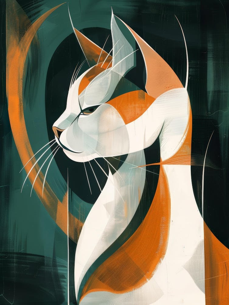 Abstract Cat Canvas Print