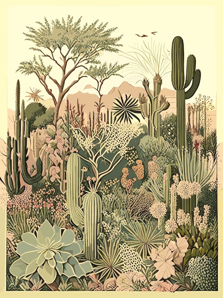 Huntington Desert Garden, Usa Vintage Botanical