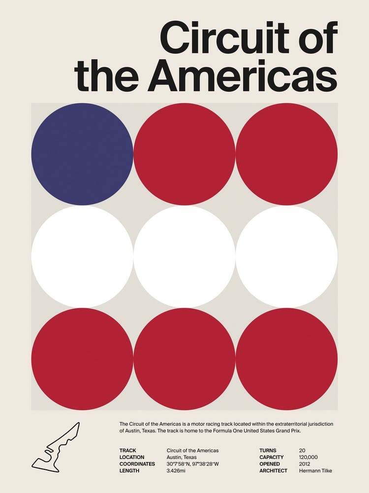 Mid Century Circuit Of The Americas F1