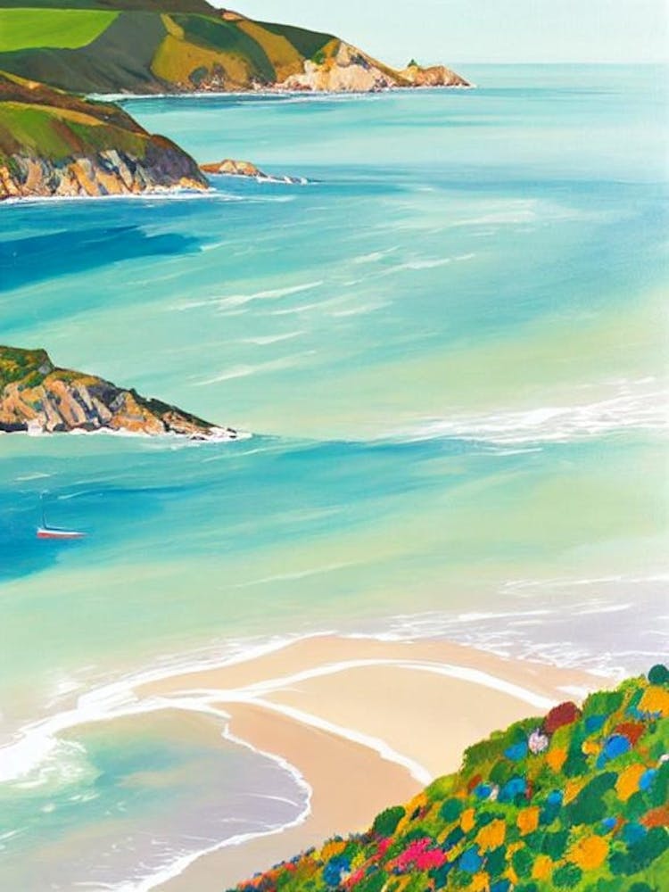 Lulworth Cove Beach, Dorset Contemporary Illustration 2 
