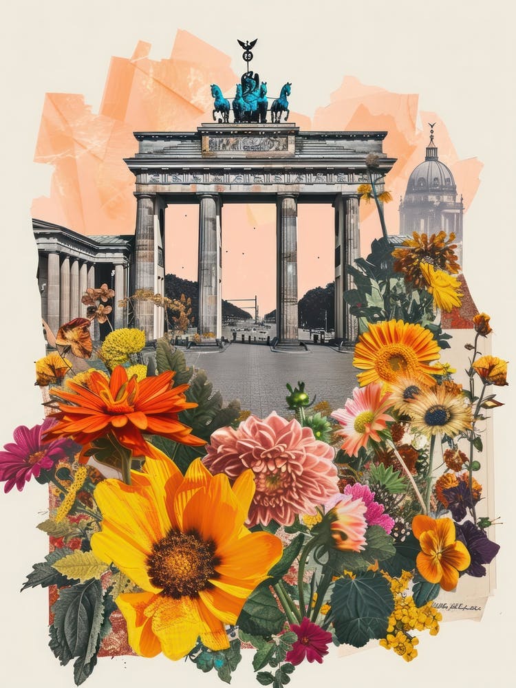Berlin   Floral Retro Collage Style 2