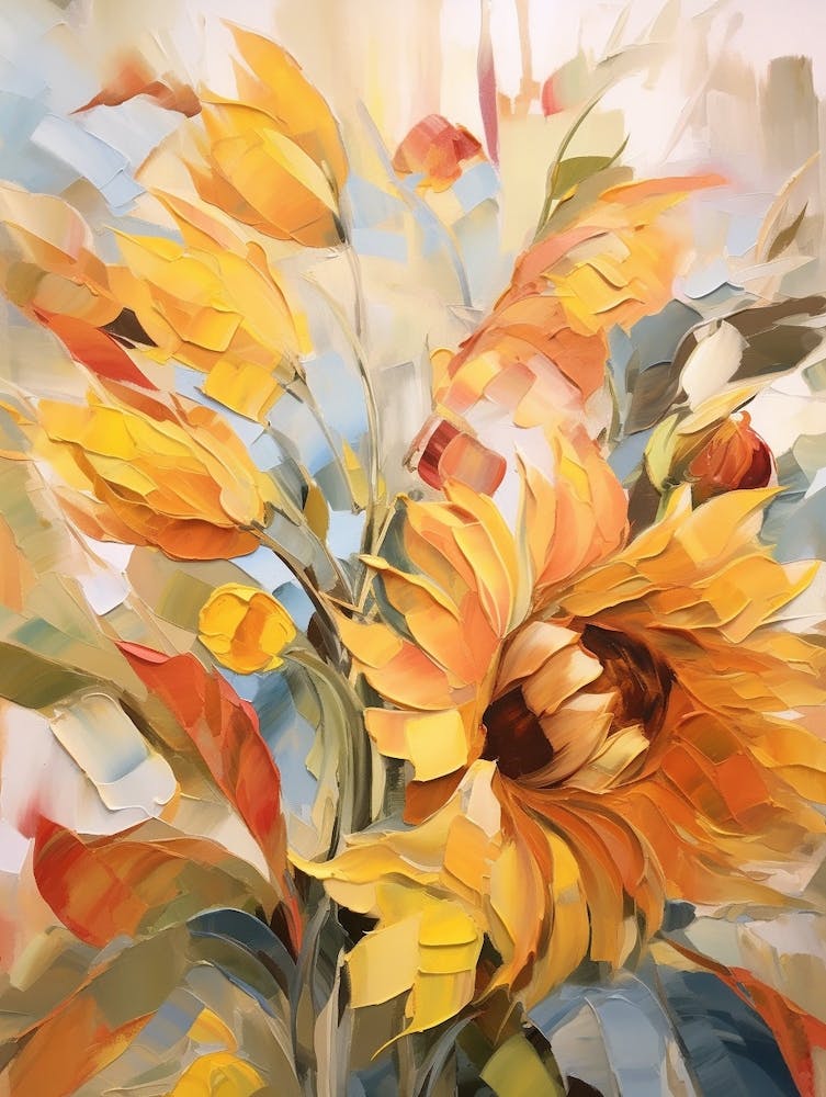 Fall Flower Painting Sunflower 1
