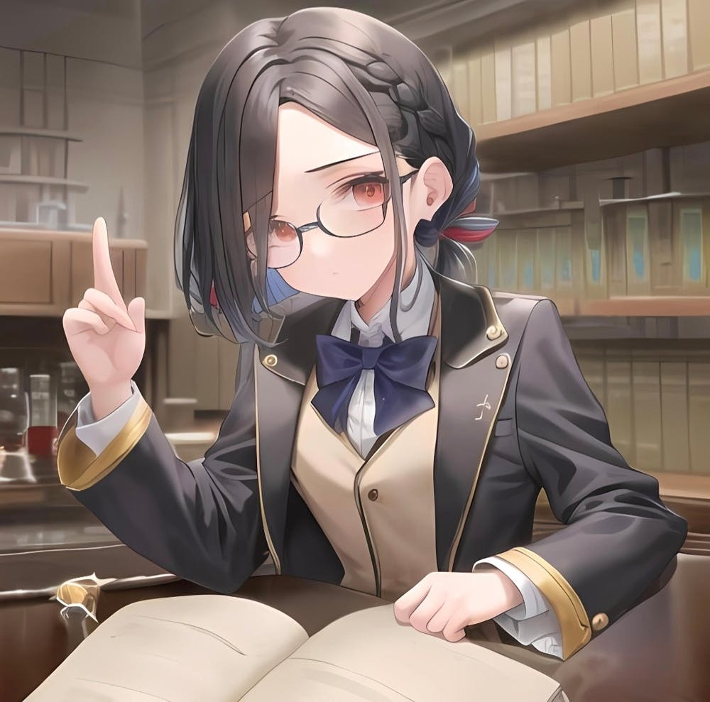 Anime Girl studying